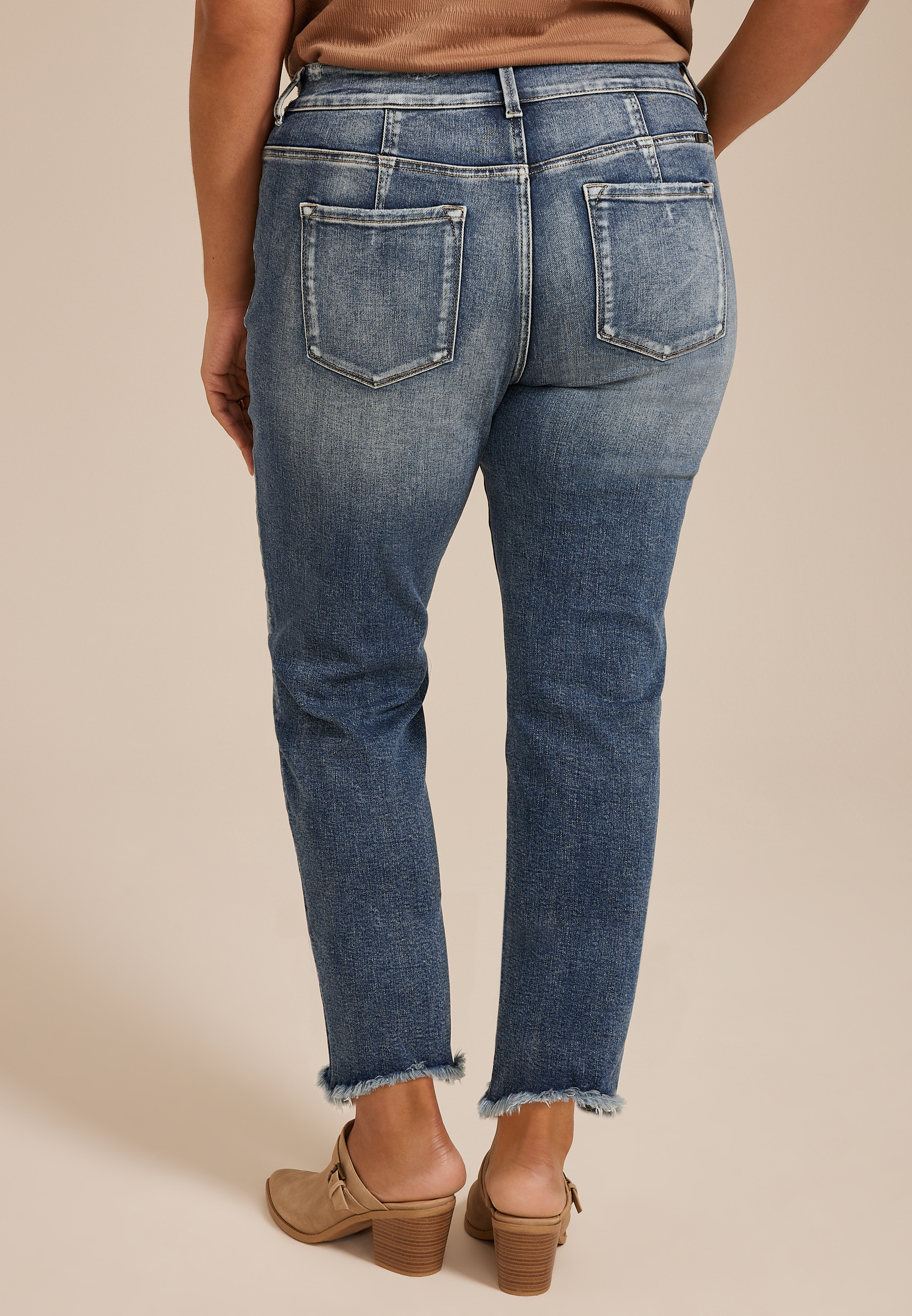 Plus Size KanCan&trade; High Rise Fray Hem Button Fly Capri, C3337, large