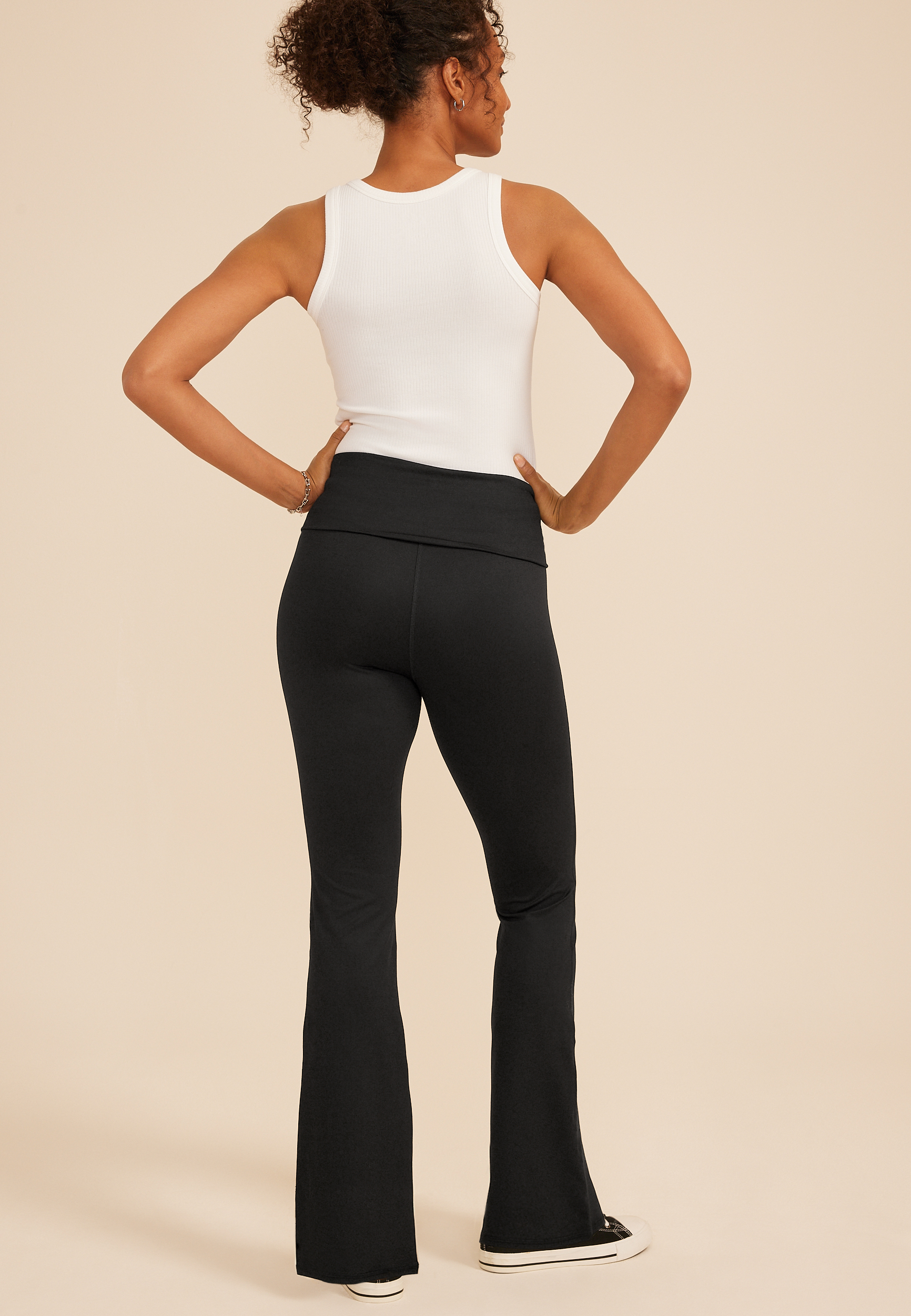 Luxe Foldover Waist Flare Legging, C106, large