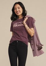 May Contain Alcohol Relaxed Graphic Tee, COCOA BLUSH, small