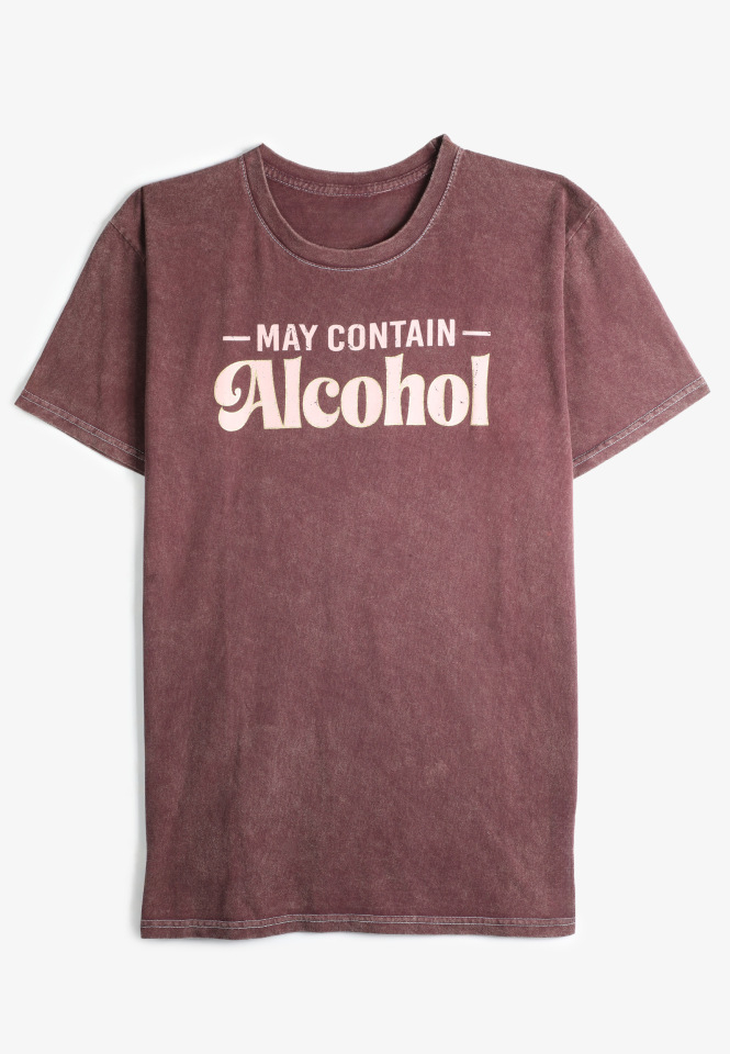 May Contain Alcohol Relaxed Graphic Tee, COCOA BLUSH, large
