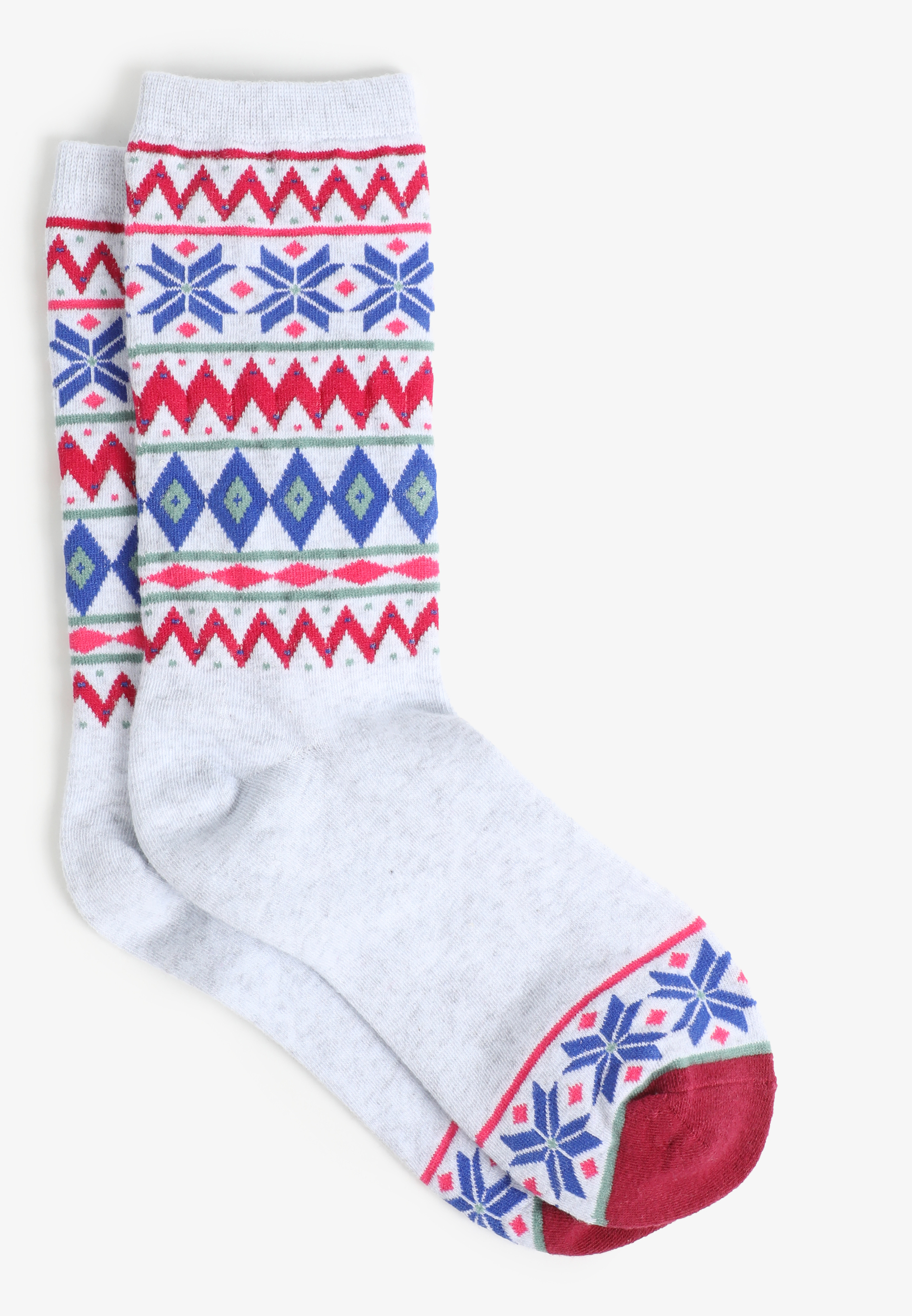 Bright Fair isle Crew Socks