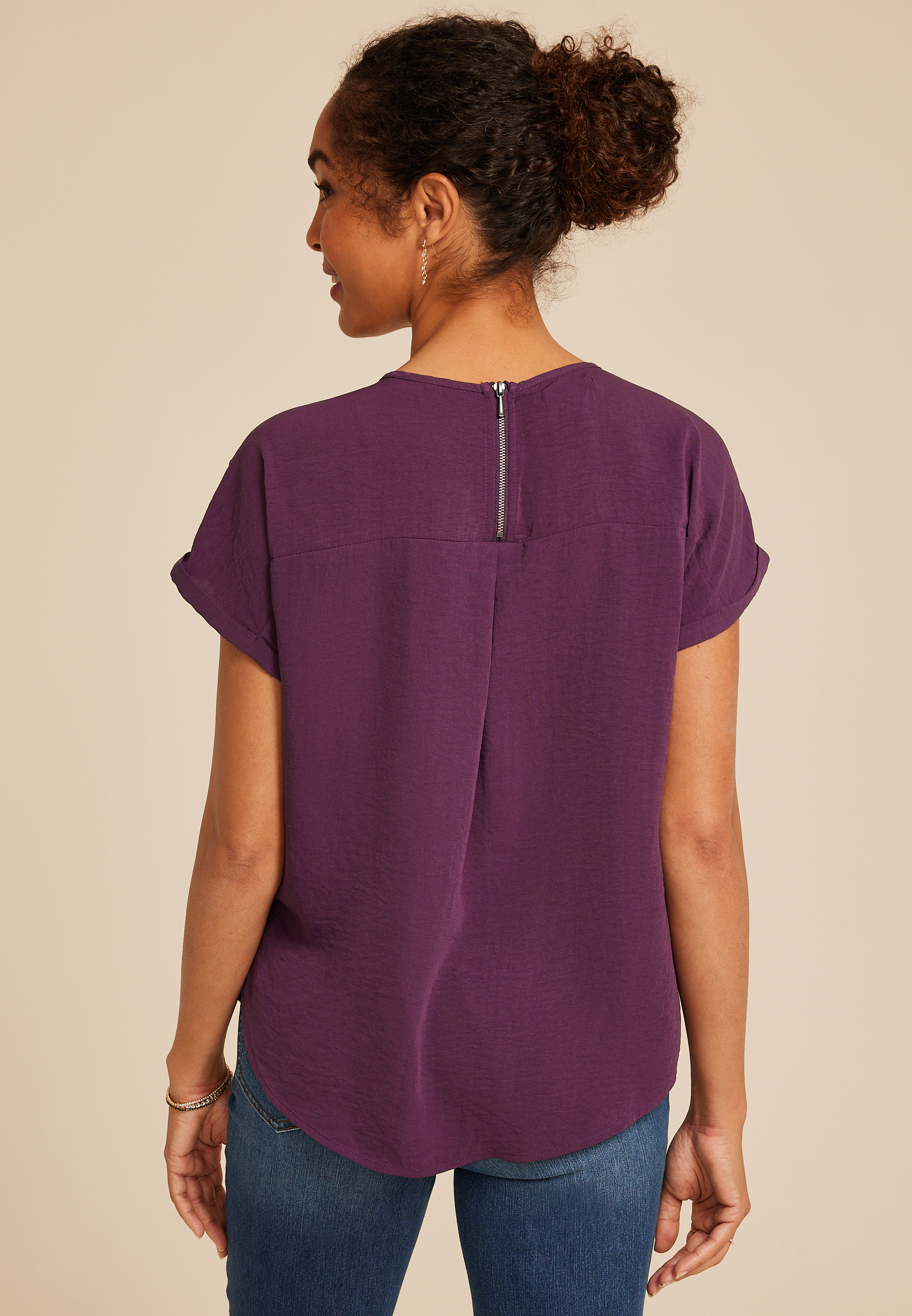 Delton Zipper Back Blouse, C526, large