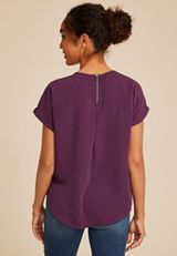 Delton Zipper Back Blouse, C526, small