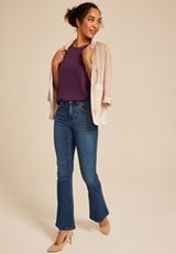 Delton Zipper Back Blouse, C526, small
