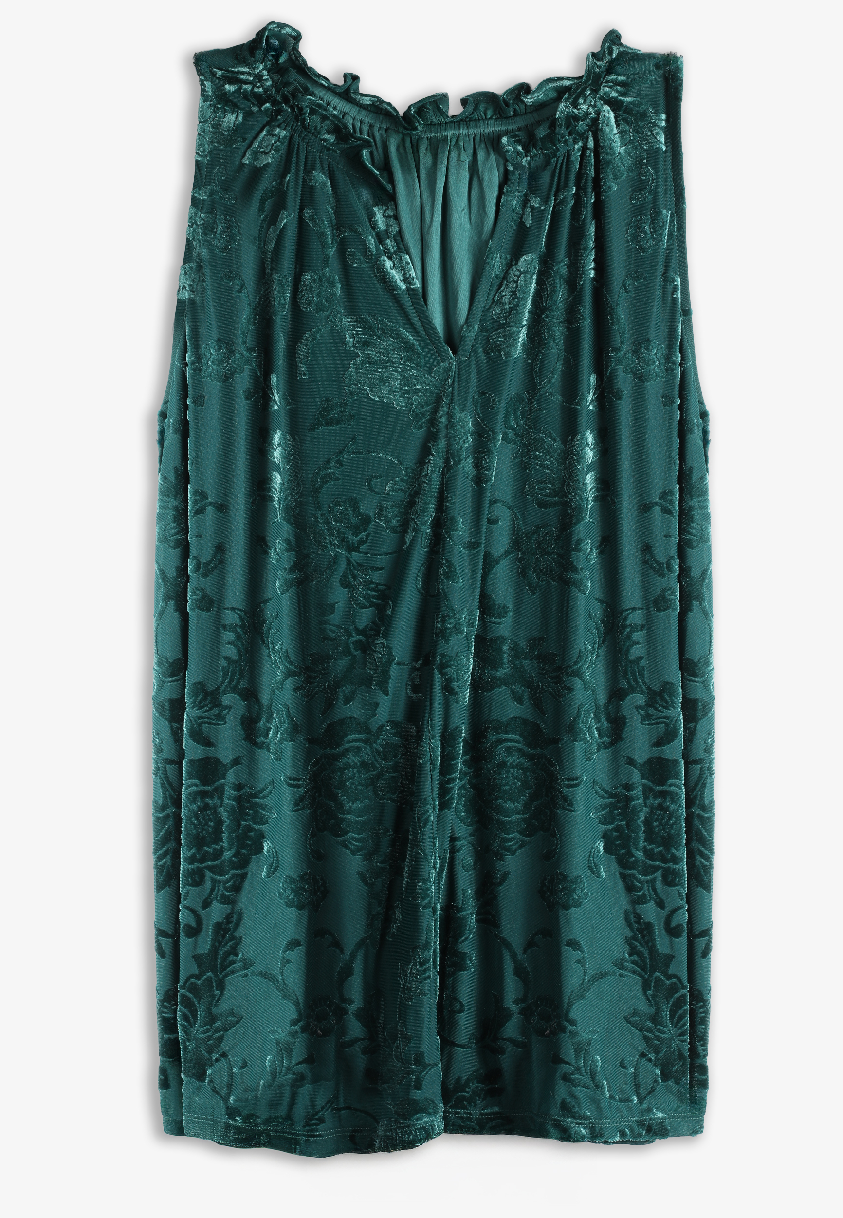 Velvet Burnout Floral V Neck Tank Top