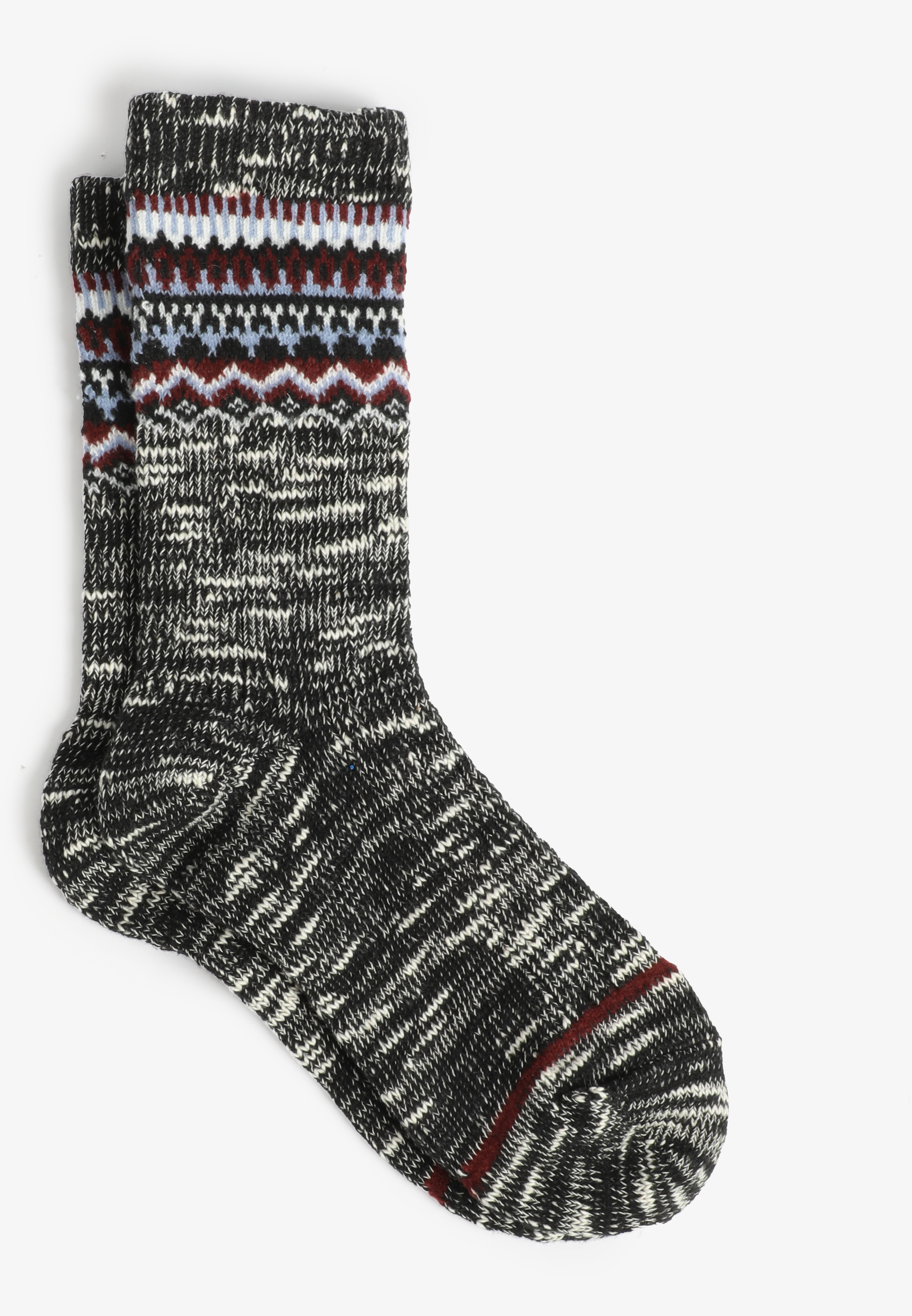 Spacedye Fair Isle Knit Crew Socks