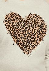 Plus Size Animal Heart Relaxed Fit Sweatshirt, C3363, small