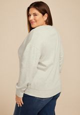 Plus Size Animal Heart Relaxed Fit Sweatshirt, C3363, small