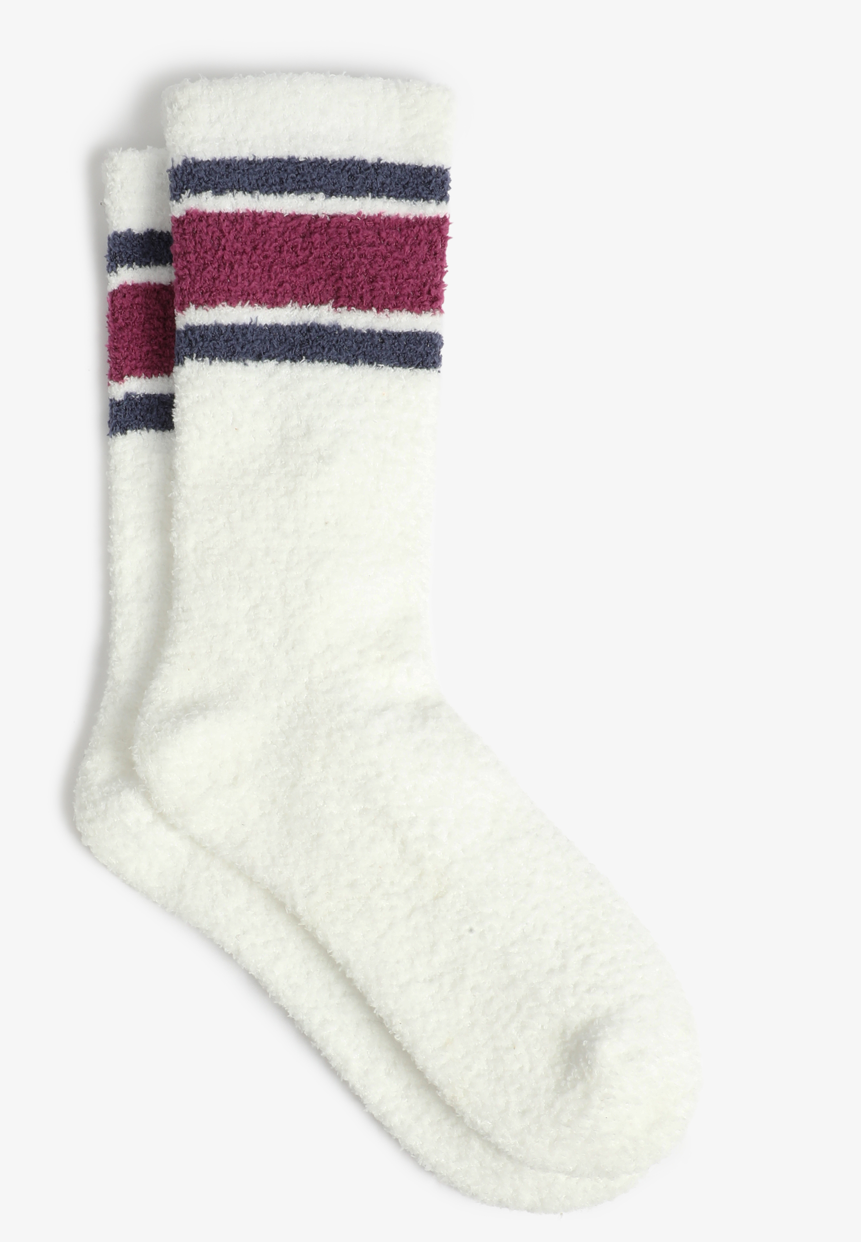 Cozy Striped Colorblock Crew Socks