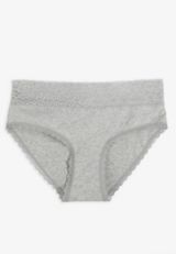 Simply Comfy Cotton Heathered Gray Hipster Panty, C3348, small