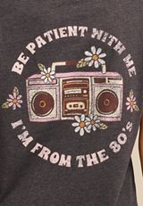 Be Patient Im From the 80s Classic Fit Graphic Tee, CHARCOAL HEATHER GRAY, small