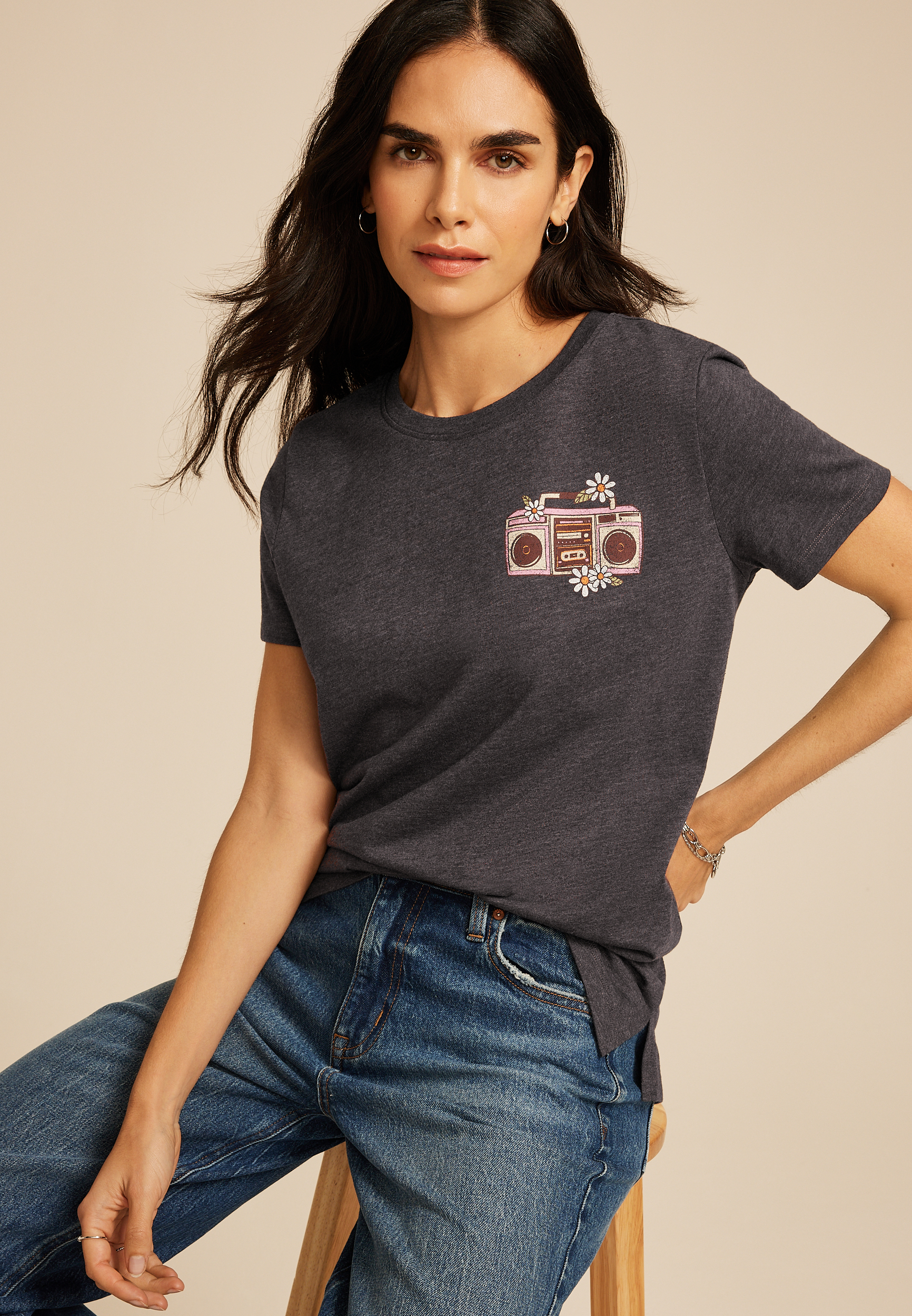 Be Patient Im From the 80s Classic Fit Graphic Tee, CHARCOAL HEATHER GRAY, large