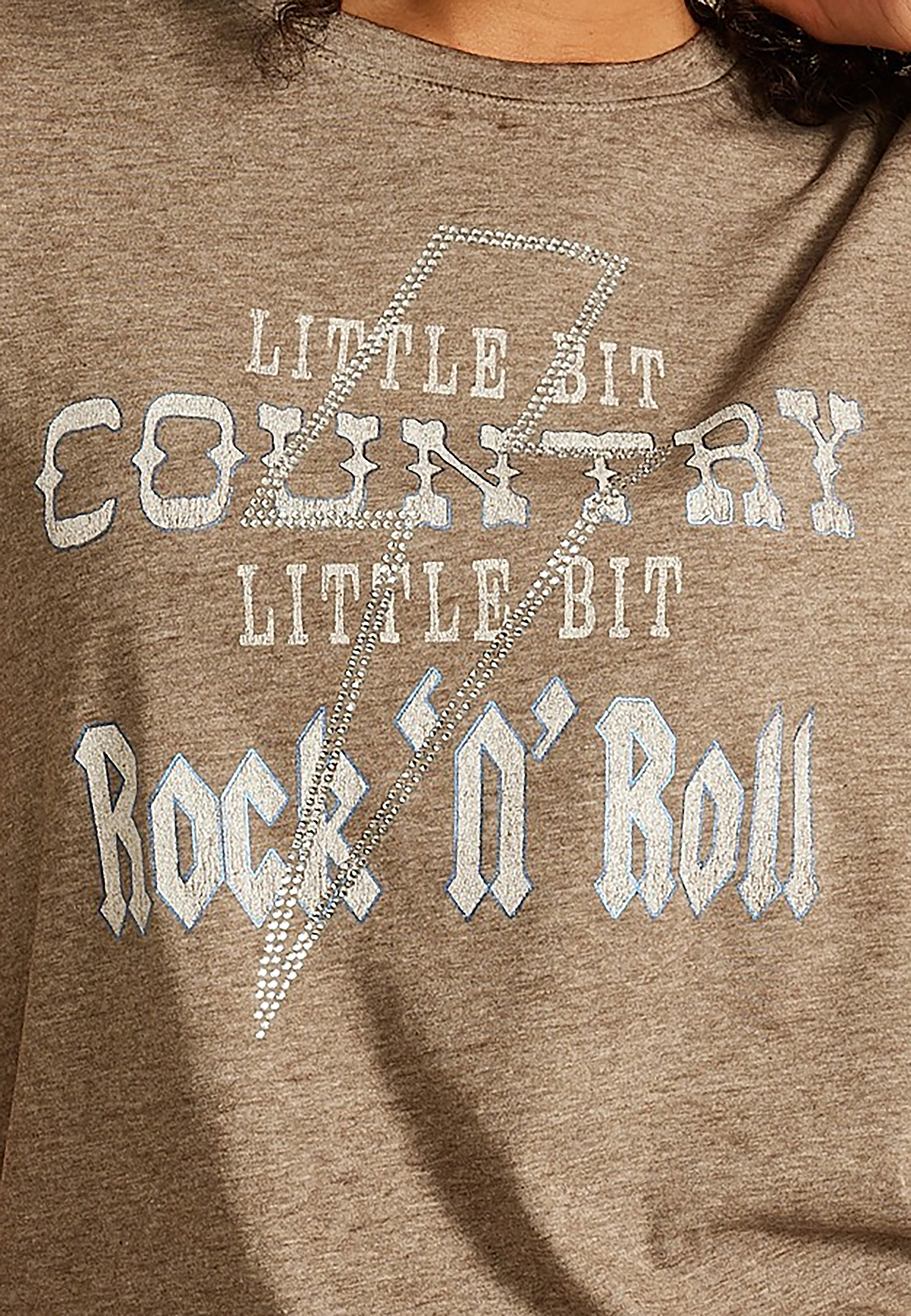 Little Bit Country Little Bit Rock N Roll Classic Fit Graphic Tee, C115, large