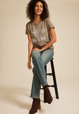 Little Bit Country Little Bit Rock N Roll Classic Fit Graphic Tee, C115, small