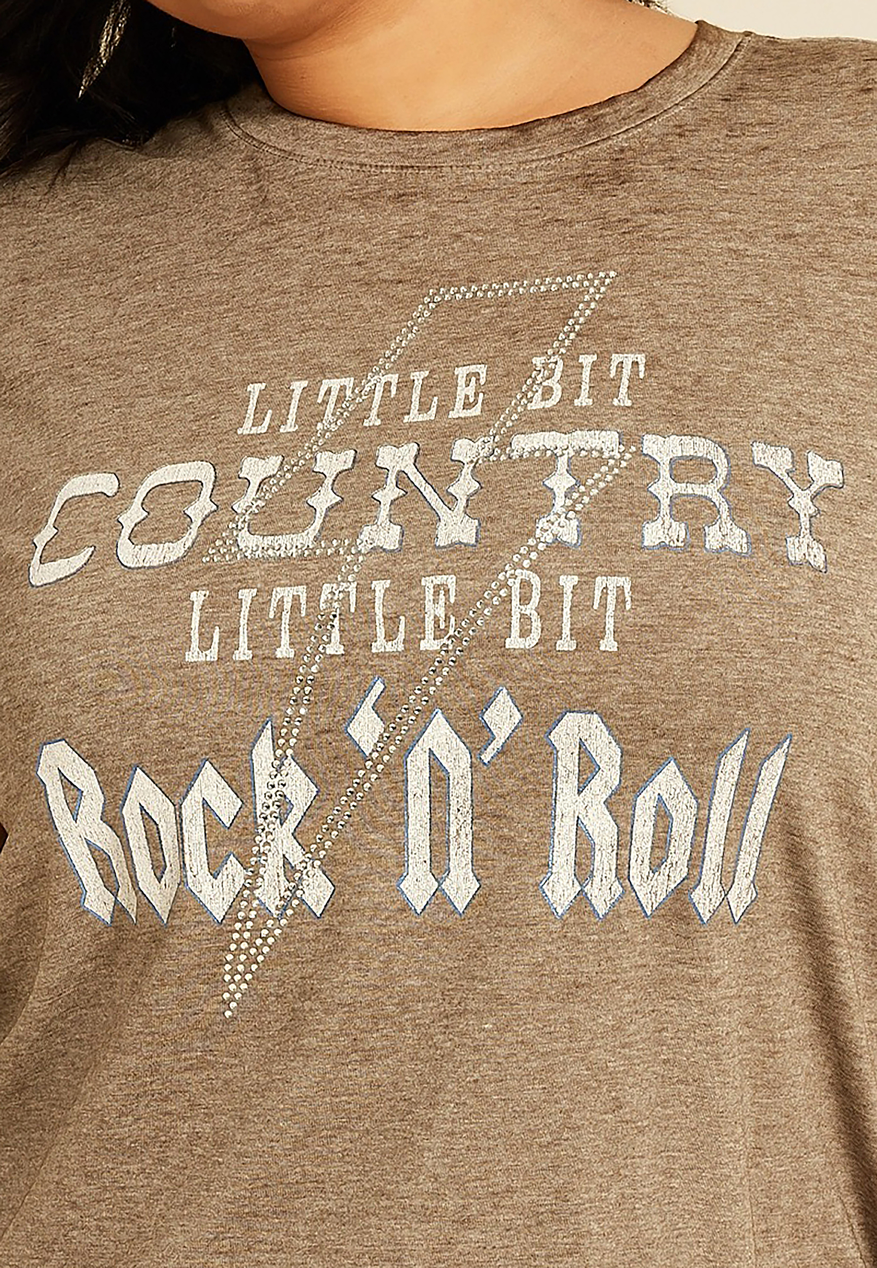 Plus Size Little Bit Country Little Bit Rock N Roll Classic Fit Graphic Tee, C115, large