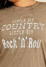 Plus Size Little Bit Country Little Bit Rock N Roll Classic Fit Graphic Tee, C115, small