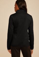 Fleece Athleisure Full Zip Jacket, BLACK, small