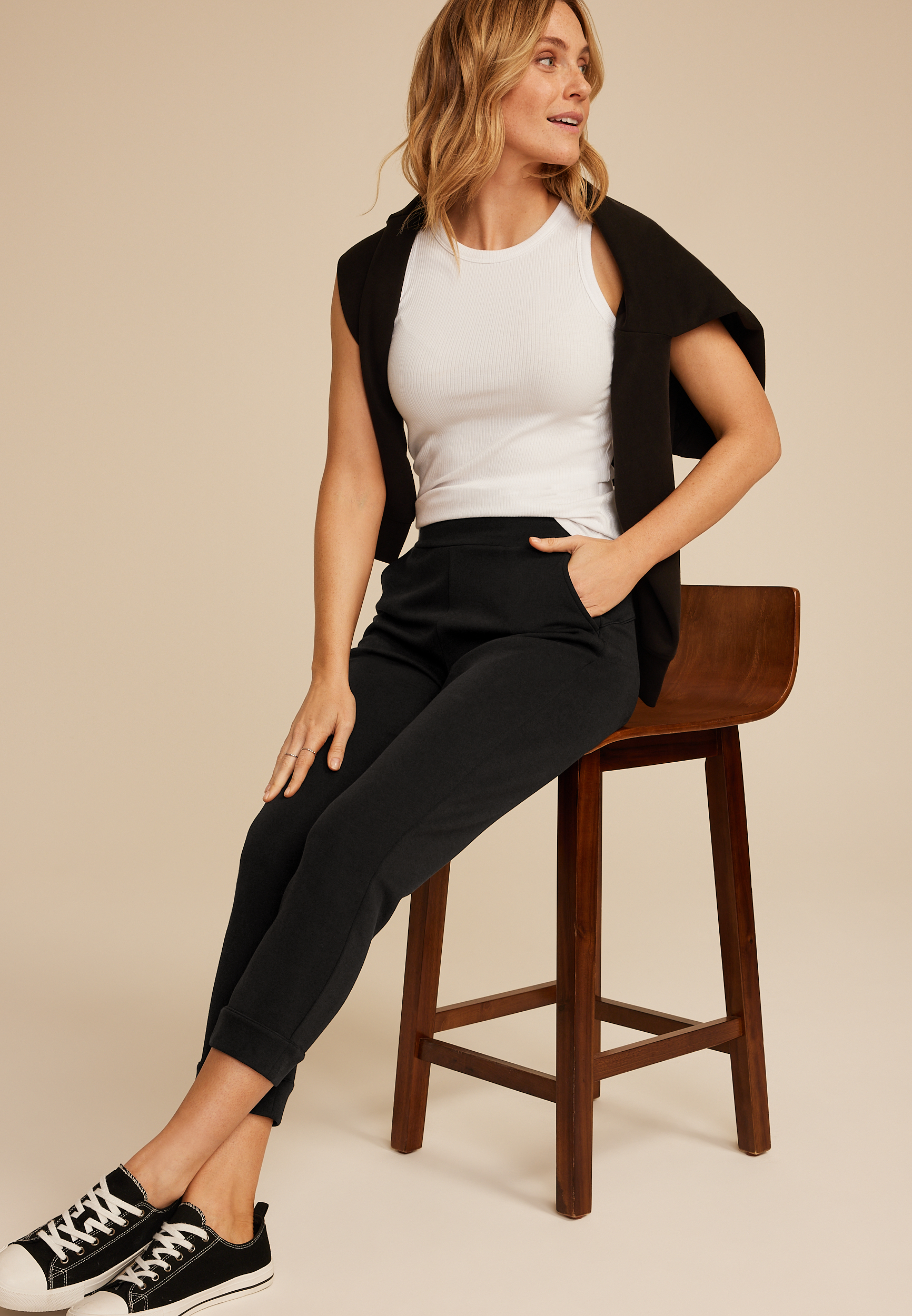 Cloud Scuba Knit High Rise Tapered Pant, , small