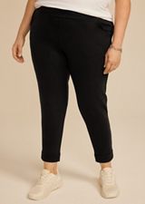 Plus Size Cloud Scuba Knit High Rise Tapered Pant, C106, small