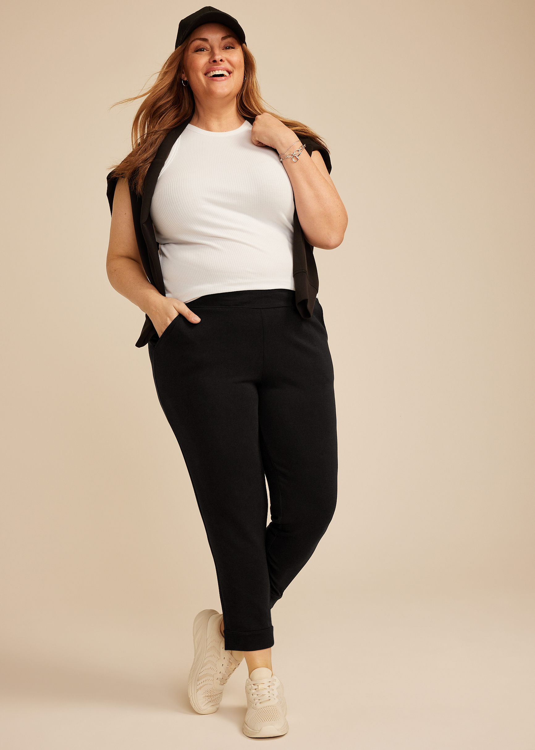 Plus Cloud Scuba Knit High Rise Tapered Pant