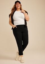 Plus Size Cloud Scuba Knit High Rise Tapered Pant, C106, small