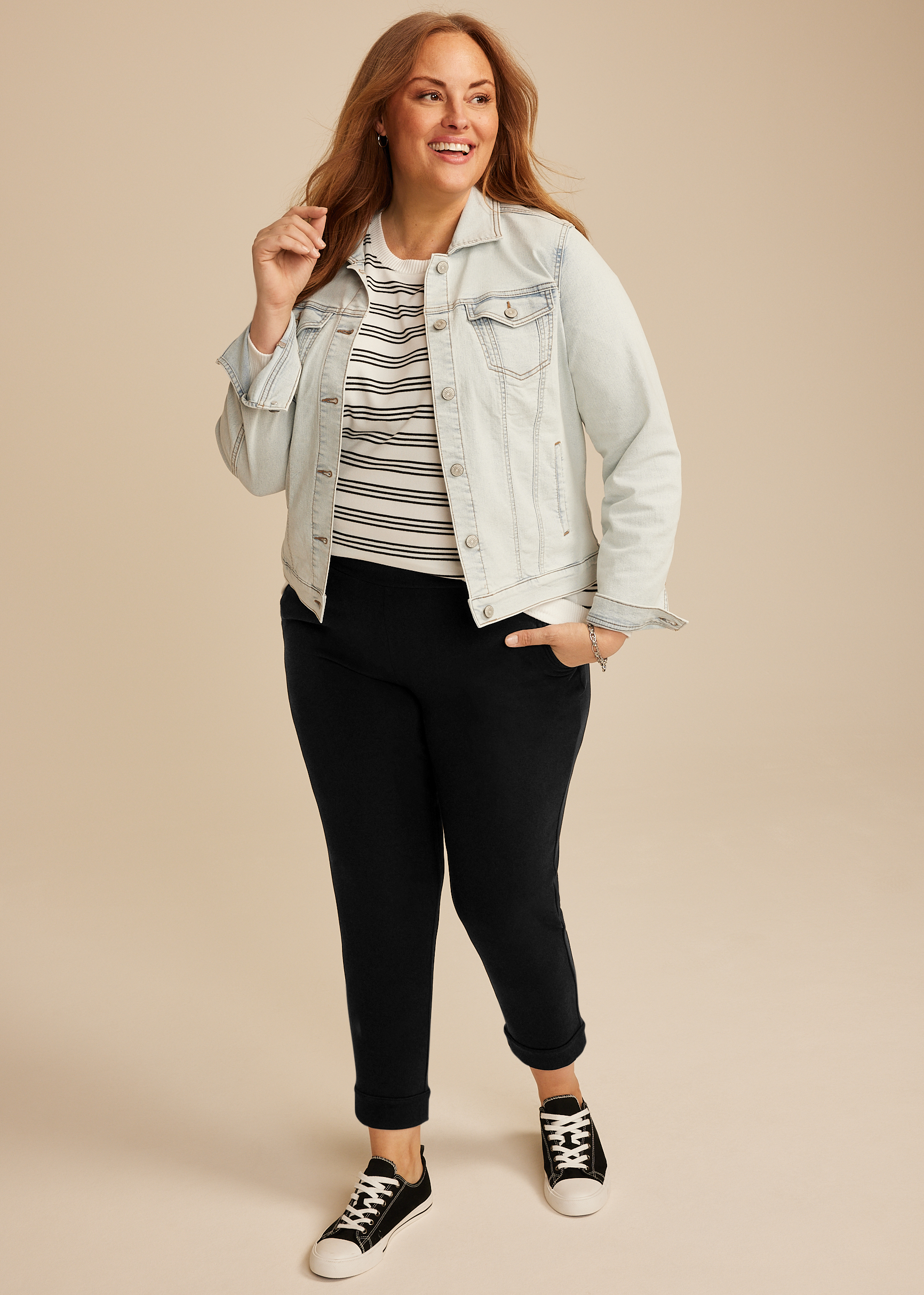 Plus Cloud Scuba Knit High Rise Tapered Pant