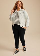 Plus Size Cloud Scuba Knit High Rise Tapered Pant, C106, small