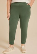 Plus Size Cloud Scuba Knit High Rise Tapered Pant, C3157, small
