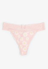 Simply Comfy Cotton Daisy Print Thong Panty, C8279, small