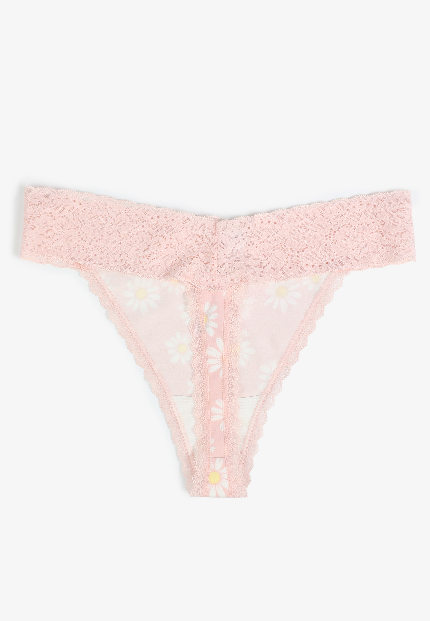 Simply Comfy Cotton Daisy Print Thong Panty, C8279, large