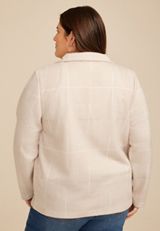 Plus Size Neutral Houndstooth Blazer, C5292, small