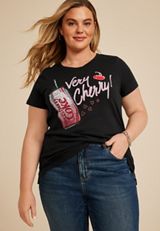 Plus Size Cherry Coke Classic Fit Graphic Tee, C106, small