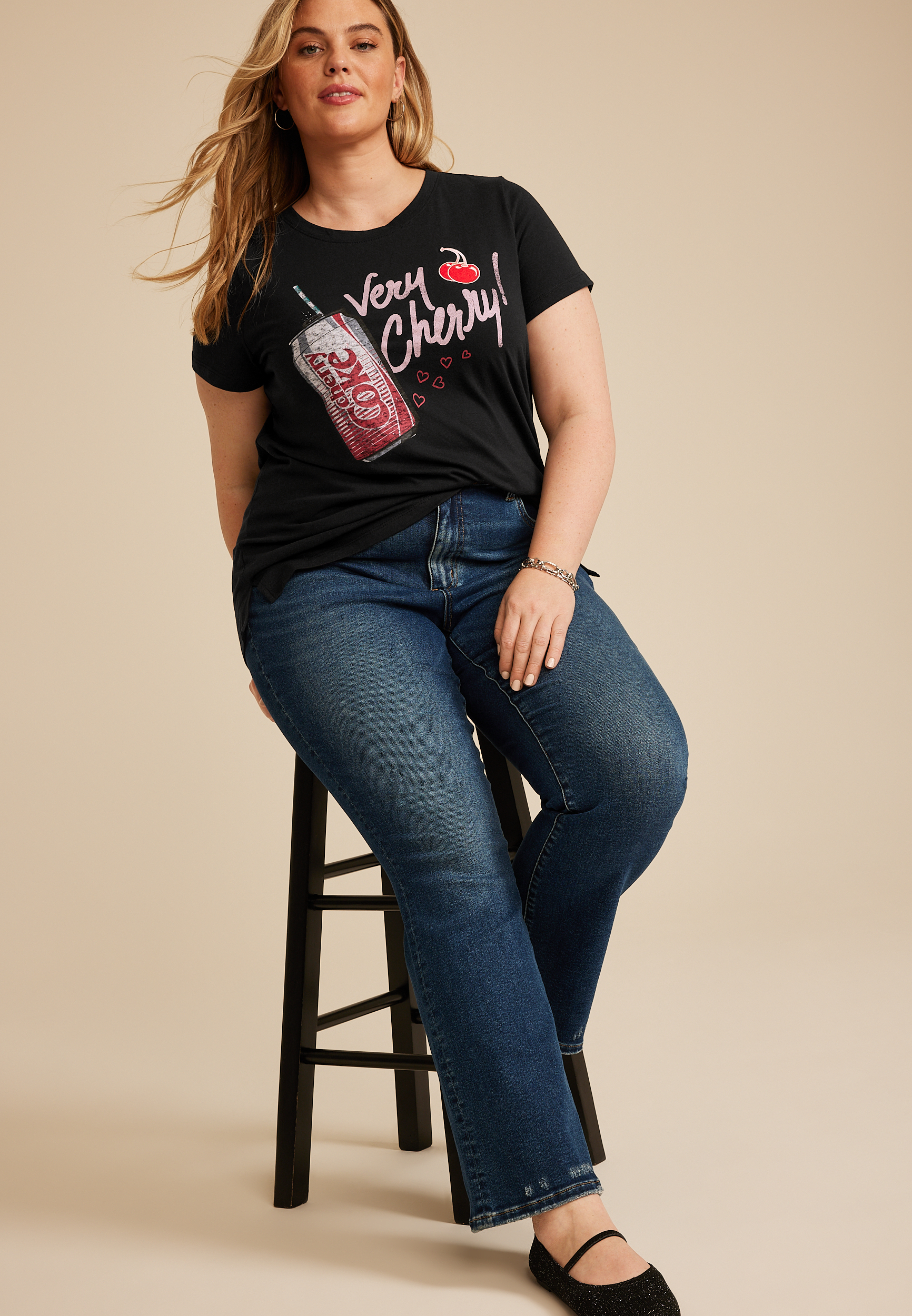 Plus Size Cherry Coke Classic Fit Graphic Tee, C106, large