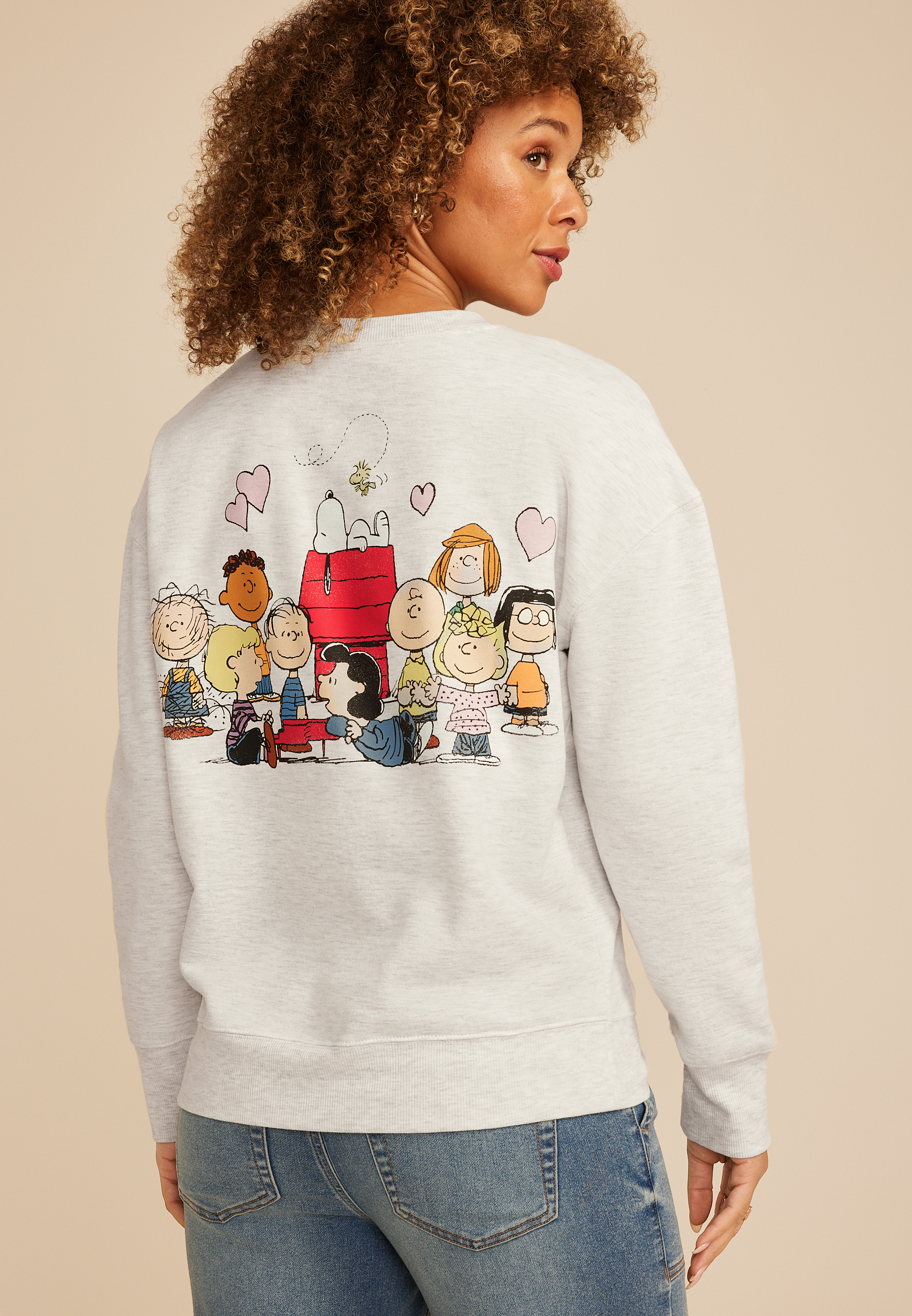 Peanuts Snoopy And Friends Relaxed Fit Sweatshirt, C3348, large