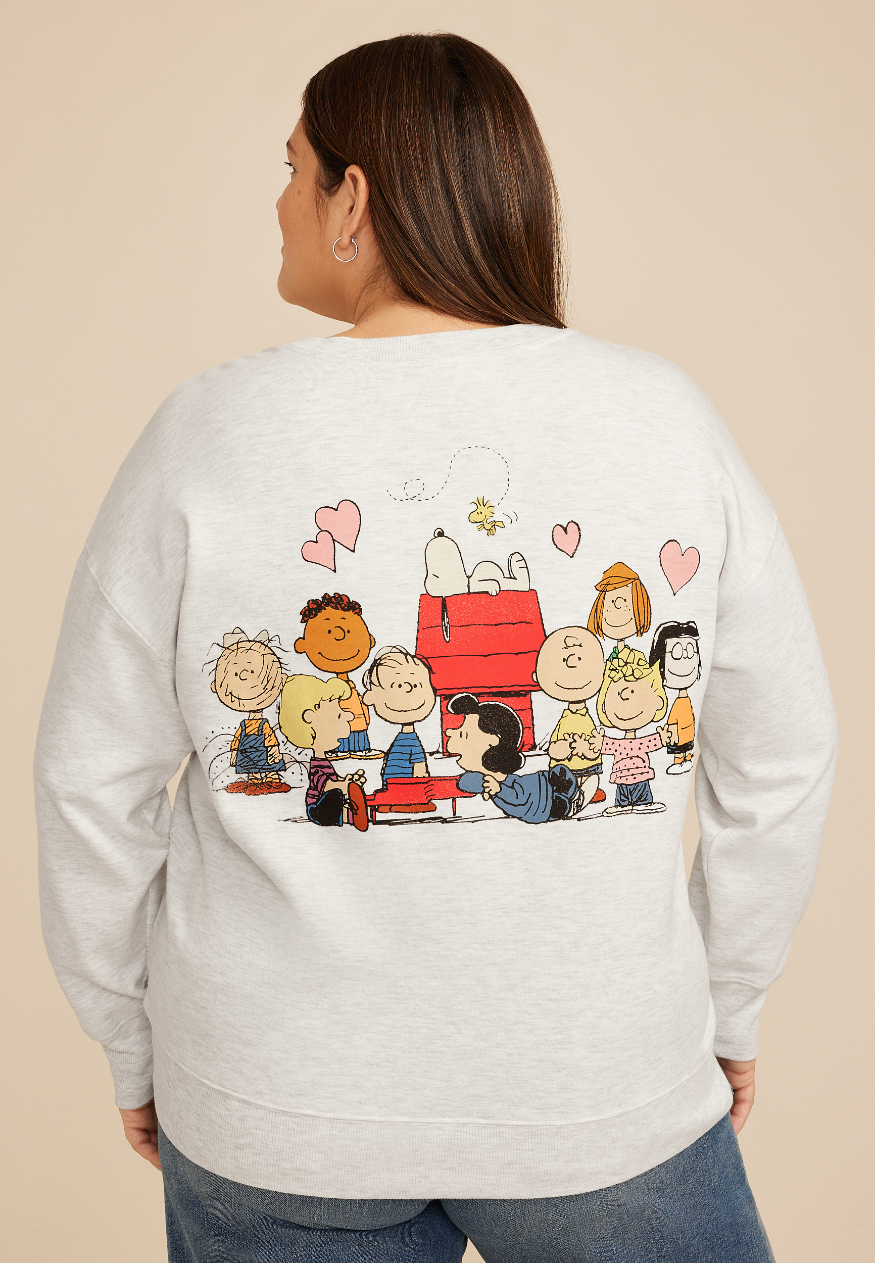 Plus Size Peanuts Snoopy And Friends Relaxed Fit Sweatshirt, C3348, large