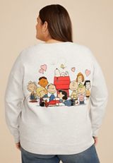 Plus Size Peanuts Snoopy And Friends Relaxed Fit Sweatshirt, C3348, small
