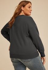 Plus Size Rolling Stones Relaxed Fit Sweatshirt, CHARCOAL, small