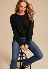Studio Y  Embellished Crew Neck Sweatshirt, C106, small