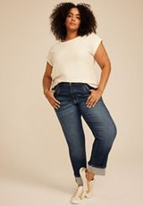 Plus Size 24/7 Clara Metallic Striped Tee, C3986, small