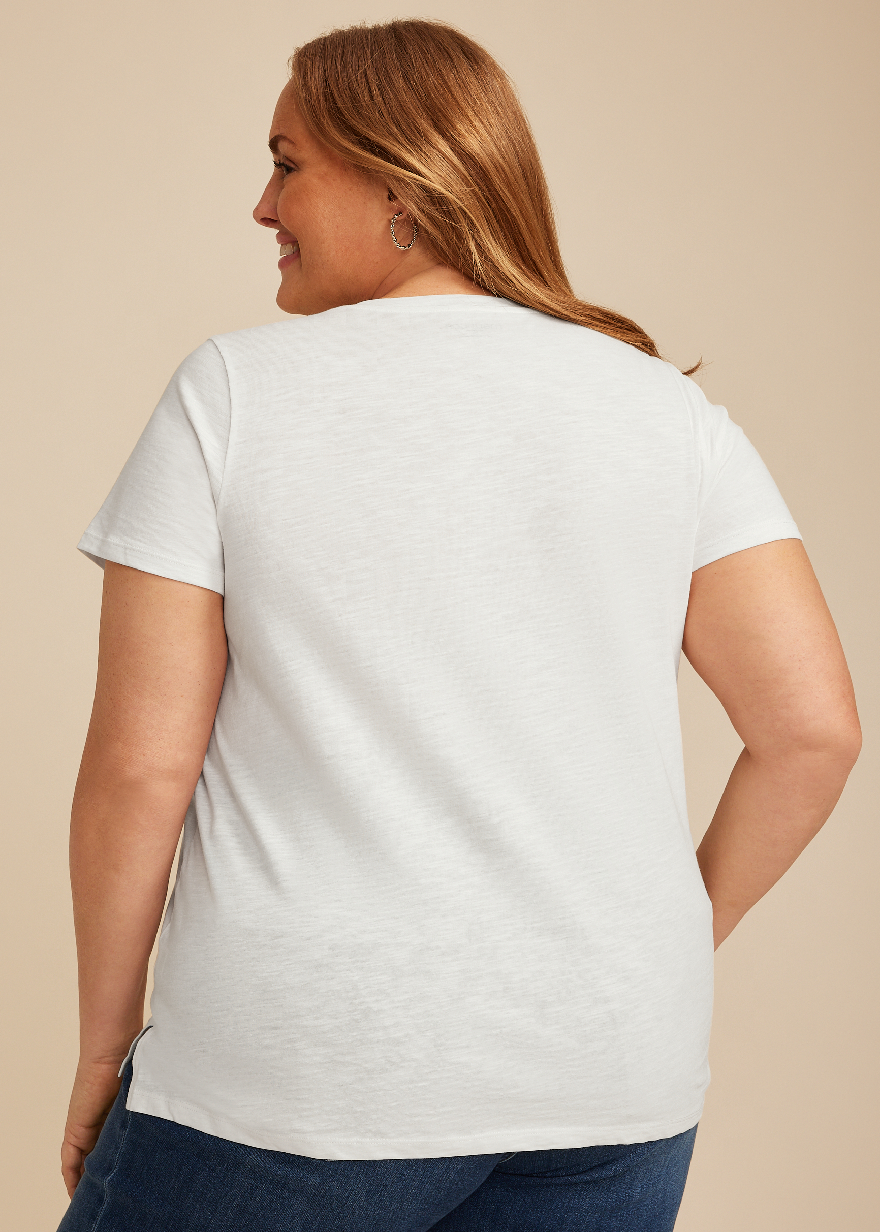 Plus Size Floral Embroidered Classic Fit Graphic Tee, C4673, large