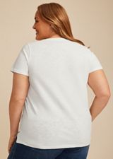 Plus Size Floral Embroidered Classic Fit Graphic Tee, C4673, small