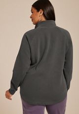 Plus Size Ottoman Snap Button Sweatshirt, C106, small