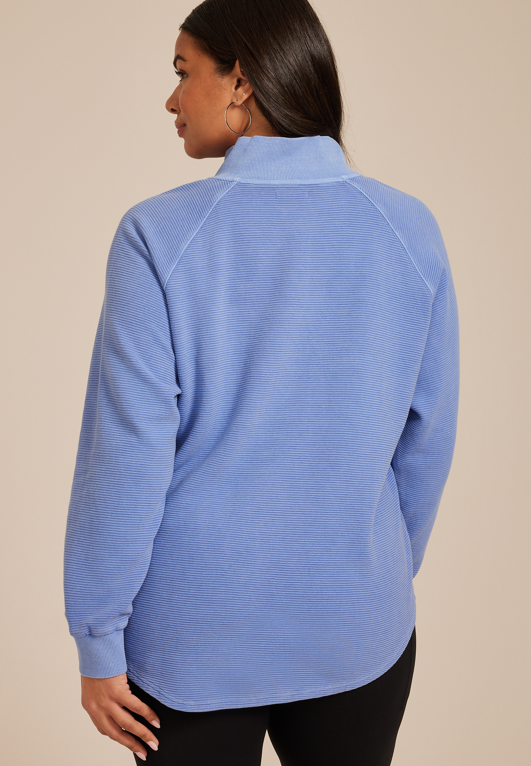 Plus Size Ottoman Snap Button Sweatshirt, C4786, large