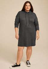 Plus Size Hooded Sweatshirt Dress, C3806, small