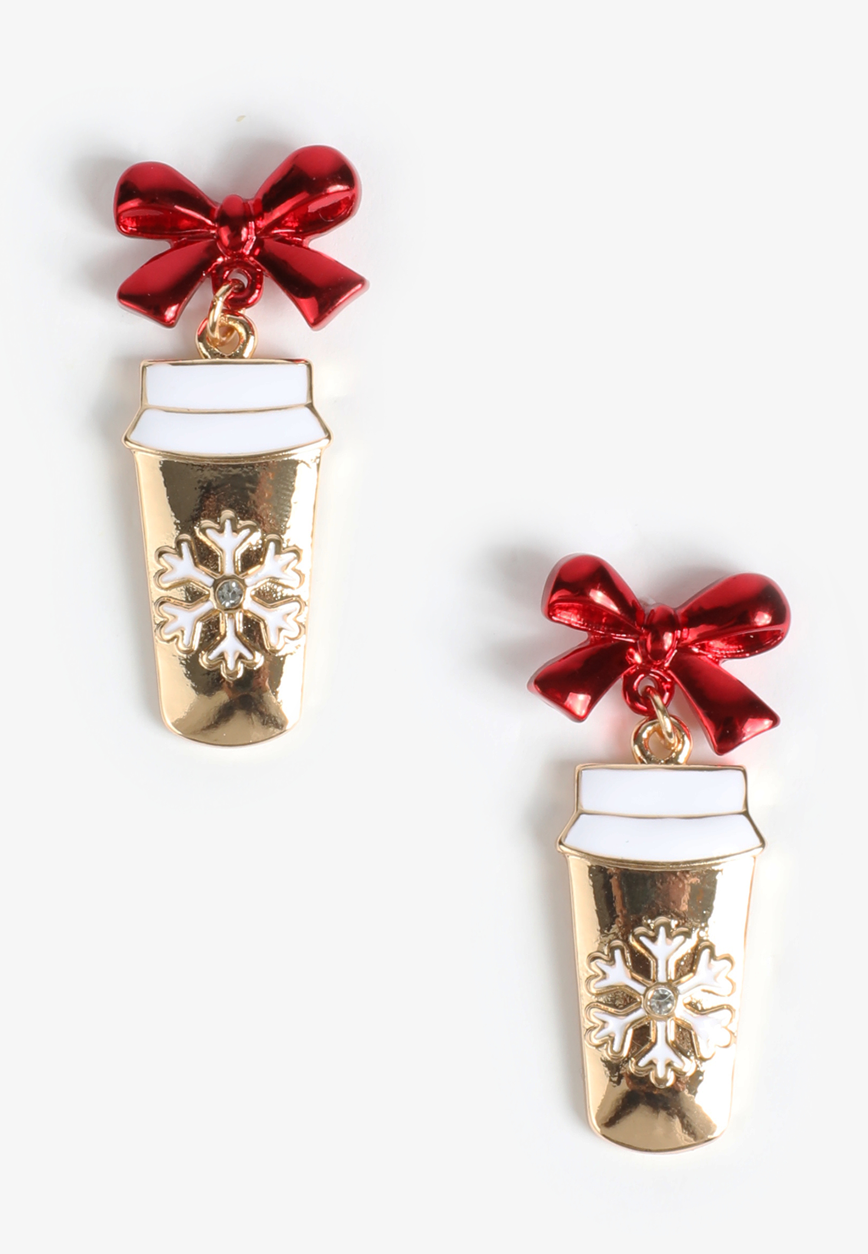 Gold Holiday Latte Drop Earrings