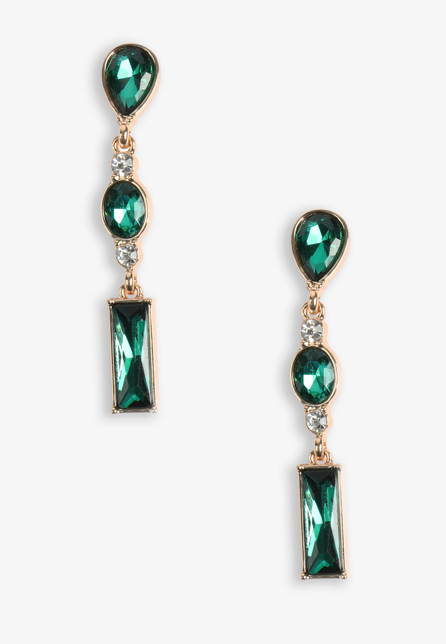 Gold Emerald Drop Earrings