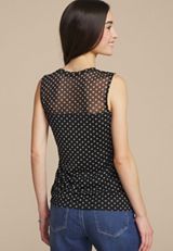 Polka Dot Mesh Tank Top, C1756, small