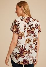 Atwood Floral Flutter Sleeve Popover Blouse, MULTI, small