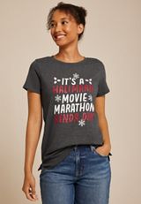 Hallmark Movie Marathon Classic Fit Graphic Tee, , small