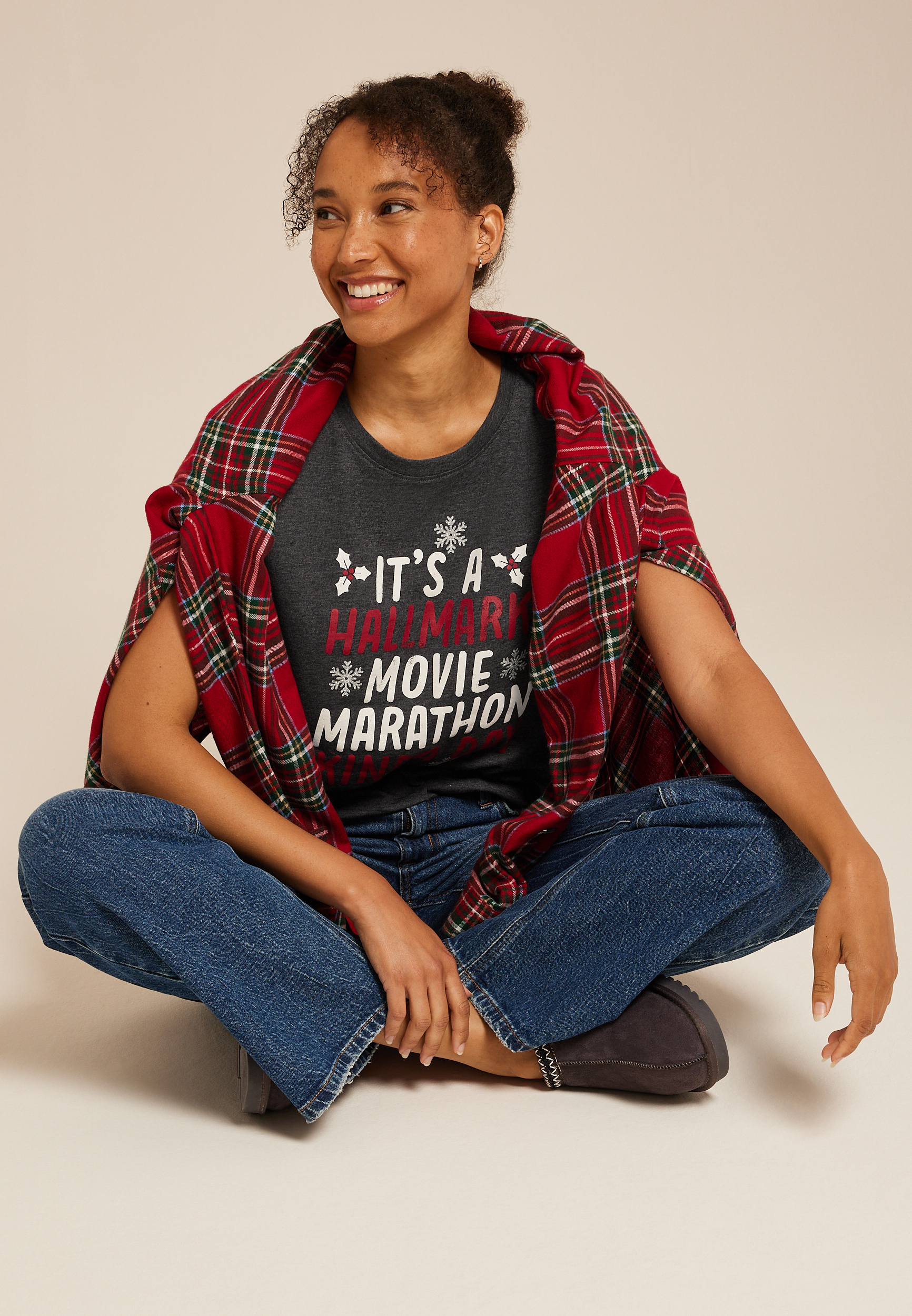 Hallmark Movie Marathon Classic Fit Graphic Tee, , large